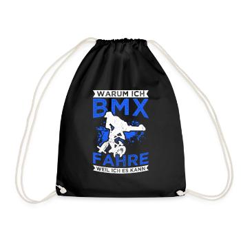 BMX Radfahren Fahrrad Geschenk Fahrrad BMX MTB - Turnbeutel - Schwarz - Vorne