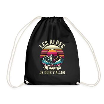 Humour Alpinisme Alpes Cadeau Montagne Ski France - Sac de sport léger - noir - Devant