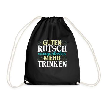 Neujahr Feuerwerk Silvester - Turnbeutel - Schwarz - Vorne