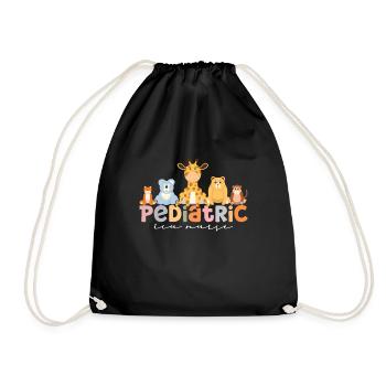 Pediatric Nurse Picu Peds - Drawstring Bag - black - Front