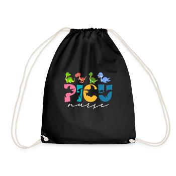 Pediatric Nurse Picu Peds - Drawstring Bag - black - Front