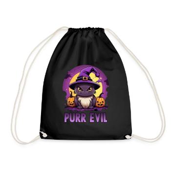 Halloween Costume de chat Bonbons ou farces Fête - Sac de sport léger - noir - Devant