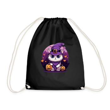 Costume de propriétaire de chat d'Halloween - Sac de sport léger - noir - Devant