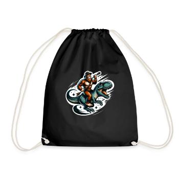 Bigfoot équitation T-Rex préhistorique dinosaure rodéo - Sac de sport léger - noir - Devant