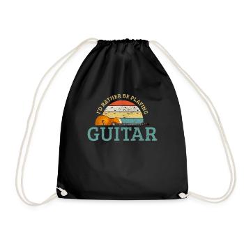 Guitar Vintage Guitarist Gift - Drawstring Bag - black - Front