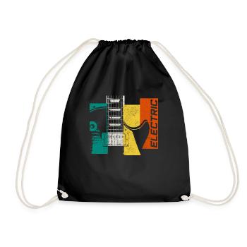 Guitar Vintage Guitarist Gift - Drawstring Bag - black - Front