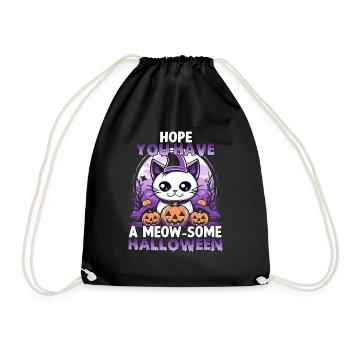 Costume d'Halloween de chat kawaii pour les fans - Sac de sport léger - noir - Devant