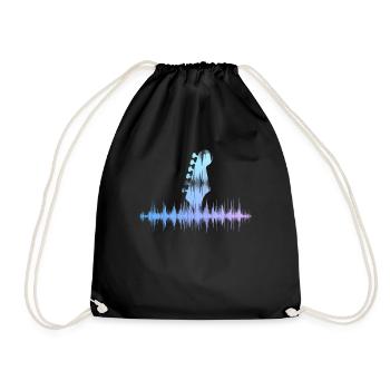 Guitar Vintage Guitarist Gift - Drawstring Bag - black - Front
