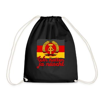 Wir hatten ja nüscht DDR GDR Flagge Wappen - Turnbeutel - Schwarz - Vorne