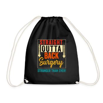 Back Post Surgery Recovery Men Women Discectomy - Drawstring Bag - black - Front