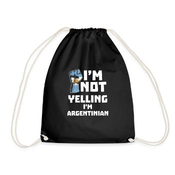 funny argentina saying print - Drawstring Bag - black - Front
