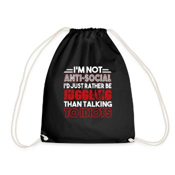 Juggling I'd Just Rather Be Juggling - Drawstring Bag - black - Front