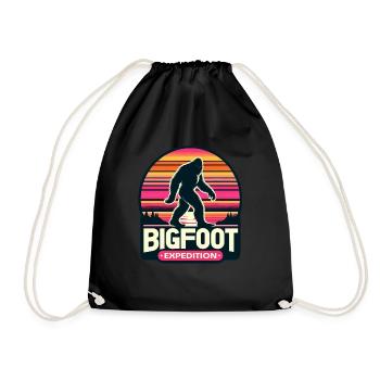 Bigfoot Expedition Hiking | Sasquatch Hunter - Drawstring Bag - black - Front