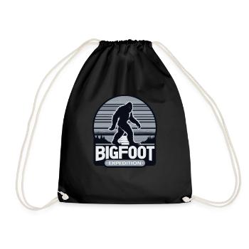 Bigfoot Expedition Hiking | Sasquatch Hunter - Drawstring Bag - black - Front