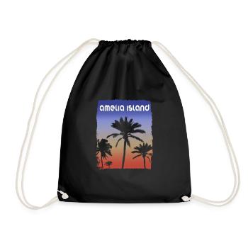 Amelia Island Florida Sonnenuntergang Urlaub Souvenir - Turnbeutel - Schwarz - Vorne