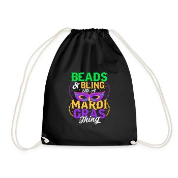 Beads & Bling It's A Mardi Gras Thing Carnival Par - Turnbeutel - Schwarz - Vorne