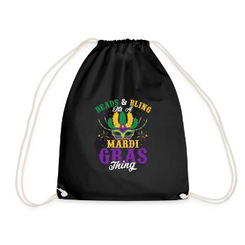 Beads & Bling It's A Mardi Gras Thing Party Carniv - Turnbeutel - Schwarz - Vorne
