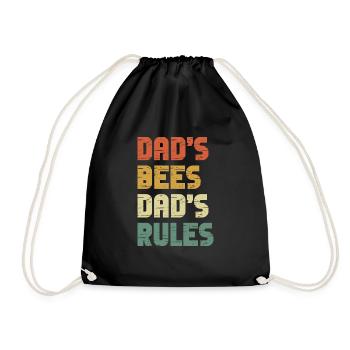 Bee Father Honey Beekeeper Father Beekeeper - Drawstring Bag - black - Front