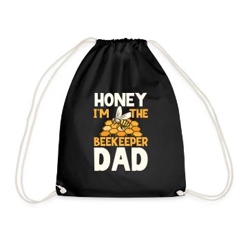 Bee Father Honey Beekeeper Father Beekeeper - Drawstring Bag - black - Front