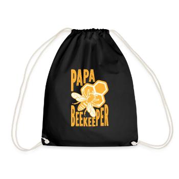 Bee Father Honey Beekeeper Father Beekeeper - Drawstring Bag - black - Front