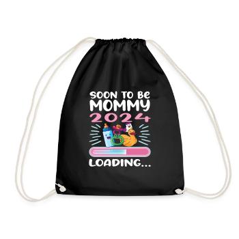 Maman 2024 Enceinte Maman Grossesse - Sac de sport léger - noir - Devant