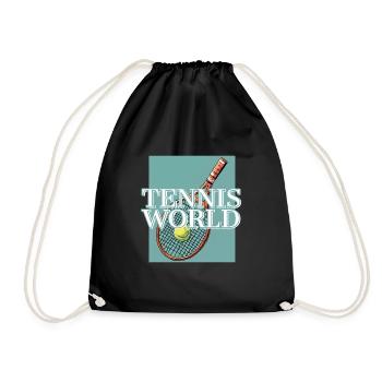 TENNIS WORLD - KI generiert - Turnbeutel - Schwarz - Vorne