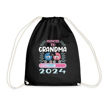 Oma 2024 werdende Oma 2024 Loading - Turnbeutel - Schwarz - Vorne