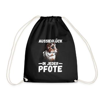 Australian Shepherd Hund Aussie - Turnbeutel - Schwarz - Vorne