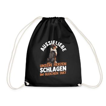 Australian Shepherd Hund Aussie - Turnbeutel - Schwarz - Vorne