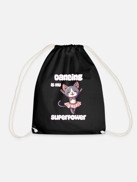 dancing is my superpower - Katze tanzt Ballet - Turnbeutel - Schwarz