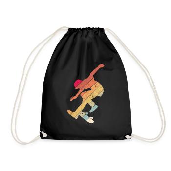Skateboard Skateboarding Skater Vintage Retro Boar - Sac de sport léger - noir - Devant