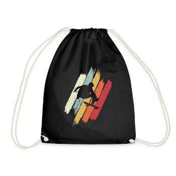 Skateboard Skateboarding Skater Vintage Retro Boar - Drawstring Bag - black - Front