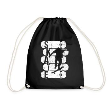 Skateboard Skateboarding Skater Vintage Boarder Sk - Drawstring Bag - black - Front