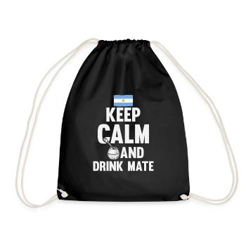 funny argentina saying print - Drawstring Bag - black - Front