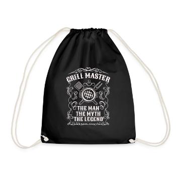 BBQ Smoker Meat Grilling Funny - Drawstring Bag - black - Front