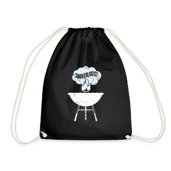 BBQ Smoker Meat Grilling Funny - Drawstring Bag - black - Front