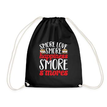 S'more Lagerfeuer Marshmallow Camping - Turnbeutel - Schwarz - Vorne