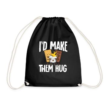 S'more Campfire Marshmallow Camping - Drawstring Bag - black - Front