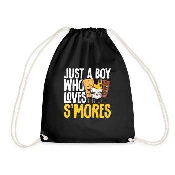 S'more Campfire Marshmallow Camping - Drawstring Bag - black - Front