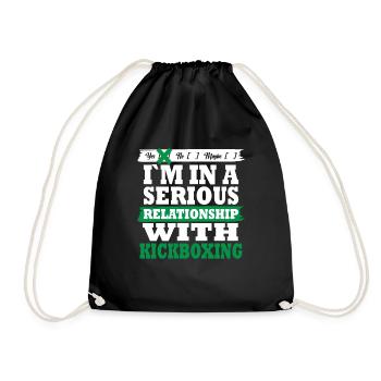 Kickboxing My serious relationship funny - Drawstring Bag - black - Front