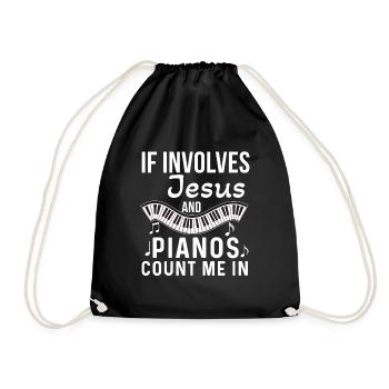 Pianiste chrétien Jésus Pianiste Musicien - Sac de sport léger - noir - Devant