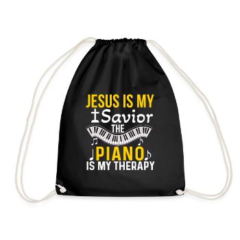 Pianiste chrétien Jésus Pianiste Musicien - Sac de sport léger - noir - Devant