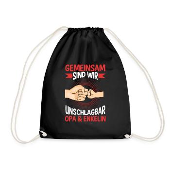Opa Großvater Familie Enkelin Geschenk - Turnbeutel - Schwarz - Vorne