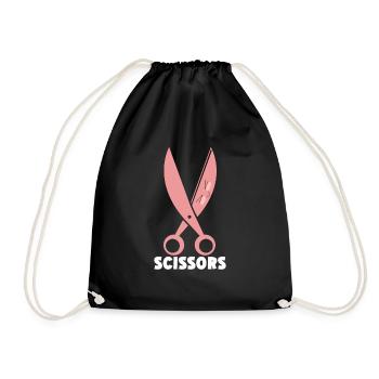 Ciseaux Papier Pierre Drôle Groupe Kawaii - Sac de sport léger - noir - Devant