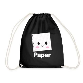 Ciseaux Papier Pierre Drôle Groupe Kawaii - Sac de sport léger - noir - Devant