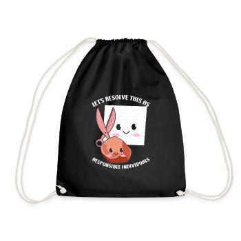Ciseaux Papier Pierre Drôle Groupe Kawaii - Sac de sport léger - noir - Devant