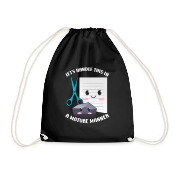 Ciseaux Papier Pierre Drôle Groupe Kawaii - Sac de sport léger - noir - Devant