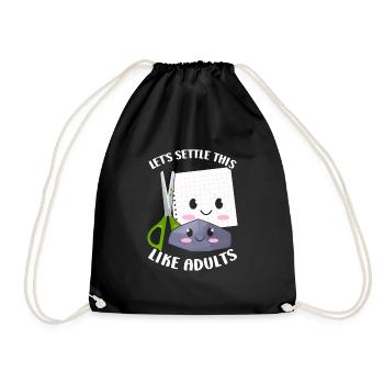 Ciseaux Papier Pierre Drôle Groupe Kawaii - Sac de sport léger - noir - Devant