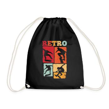 Skateboard Skateboarding Skater Vintage Boarder Sk - Drawstring Bag - black - Front