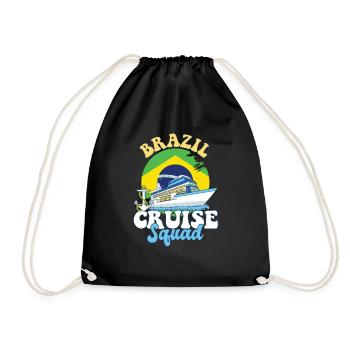 Brazil Cruise Squad Family Vacation Trip - Drawstring Bag - black - Front